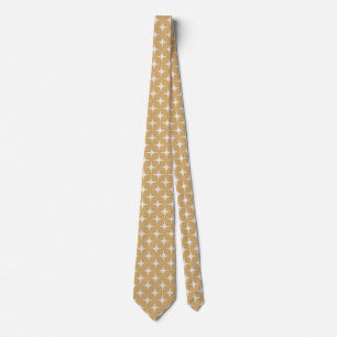 Beige Mid Century Modern Geometric Vintage Style  Tie