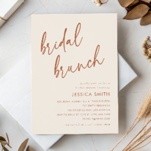 Beige Minimal Boho Bridal Brunch Invitation