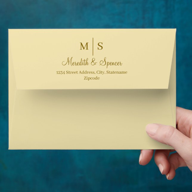 Beige Minimal Chic Elegant Basic Modern Wedding Envelope (Hand)