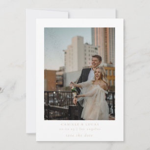 Beige Minimalist Elegant Photo Save the date Invitation