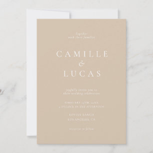 Beige Minimalist Elegant Photo Wedding Invitation