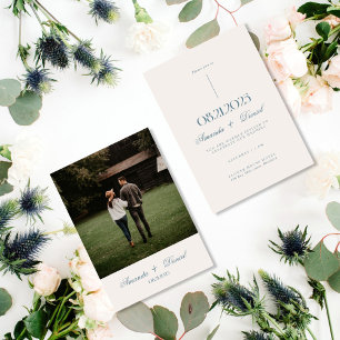 Beige Minimalist Elegant Photo Wedding Invitation