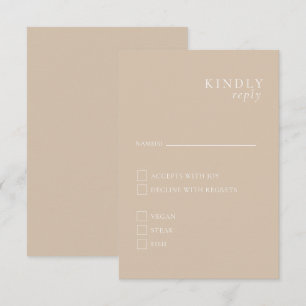 Beige Minimalist Elegant RSVP card
