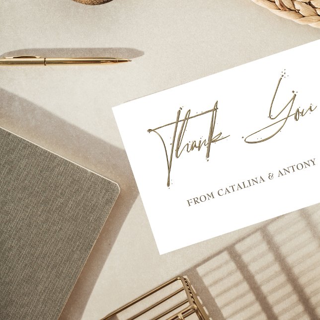 Beige Minimalist Handwritten Thank You Card (Creator Uploaded)
