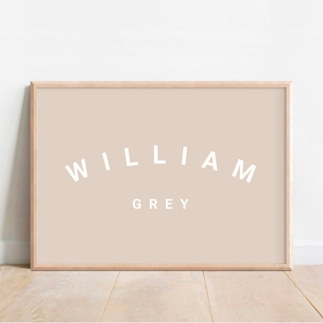 Beige Minimalist Name Nursery Decor Poster (Creator Uploaded)