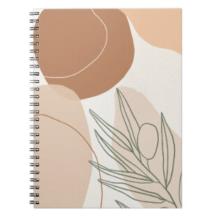 Beige Minimalist Neutral Boho Printable Spiral  Notebook