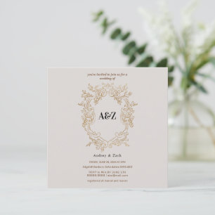 Beige Minimalist WEDDING INVITATION CARD