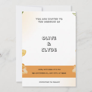 Beige Moca Aesthetic Minimalist Wedding Invitation