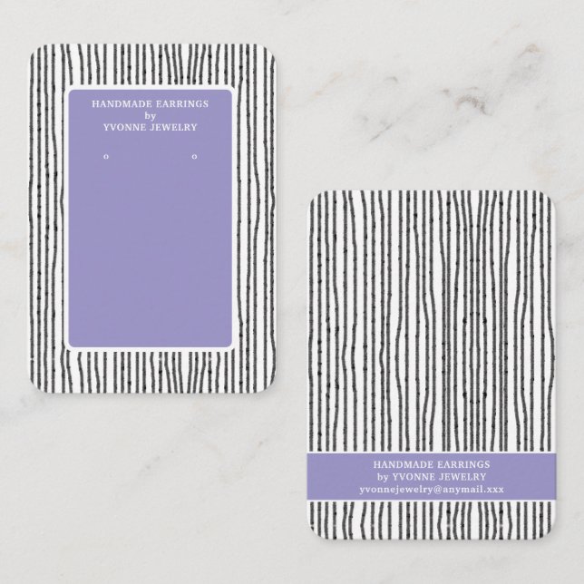 Beige Modern Earring Display  Business Card (Front/Back)