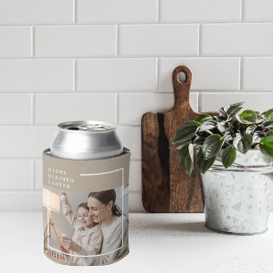 Beige Modern Family Photo   Happy Blessed Easter Can Cooler