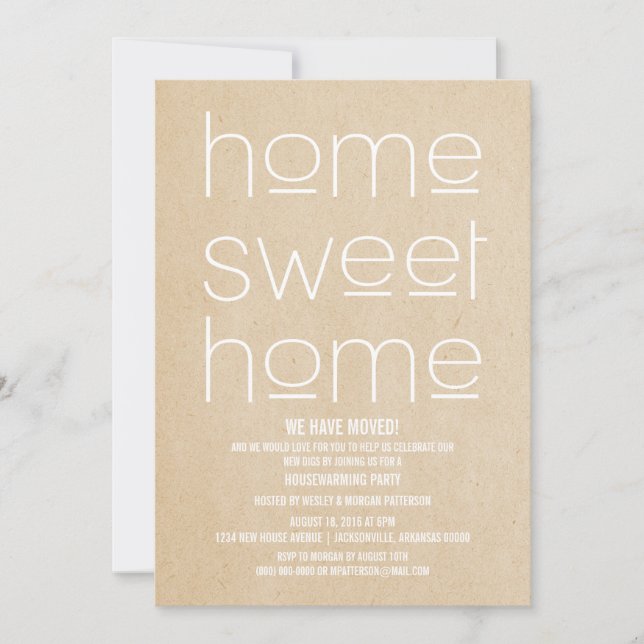 Beige Modern Sweet Home Housewarming Party Invitation (Front)