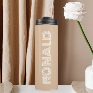 Beige Modern Typography Personalised Name Thermal Tumbler