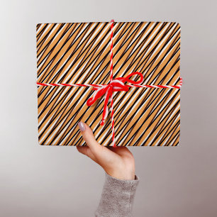 Beige Moiré Stripes - Optical illusion - Abstract Wrapping Paper