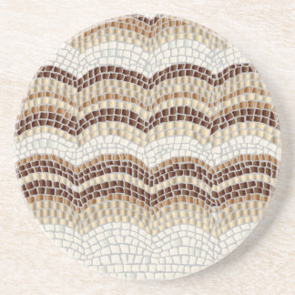 Beige Mosaic Sandstone Drink Coaster