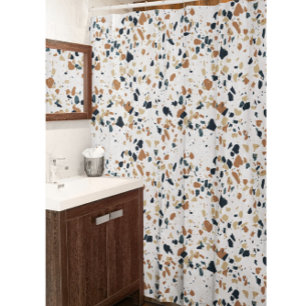 Beige Mosaic Shower Curtain