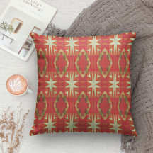 Beige Mustard Green Brown Red Orange Tribal Art
