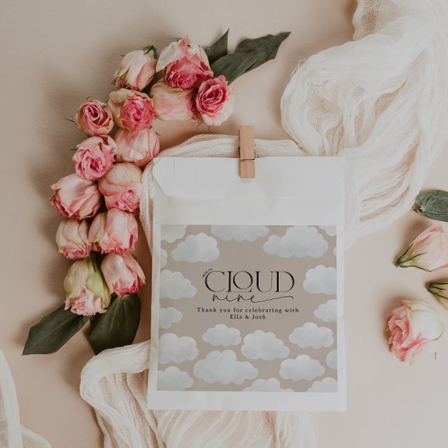 Beige natural cloud nine shower modern stylish favour bags (Creator Uploaded)
