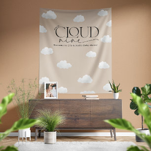 Beige natural cloud nine shower modern stylish tapestry