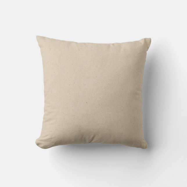 Beige Natural Throw Pillow (Front)