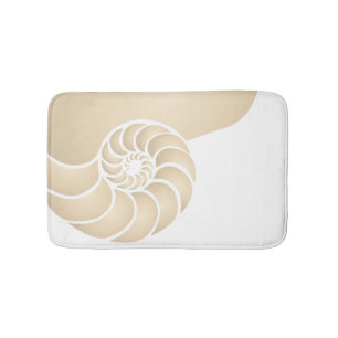 Beige Nautilus Nautical Seaside Bath Mat