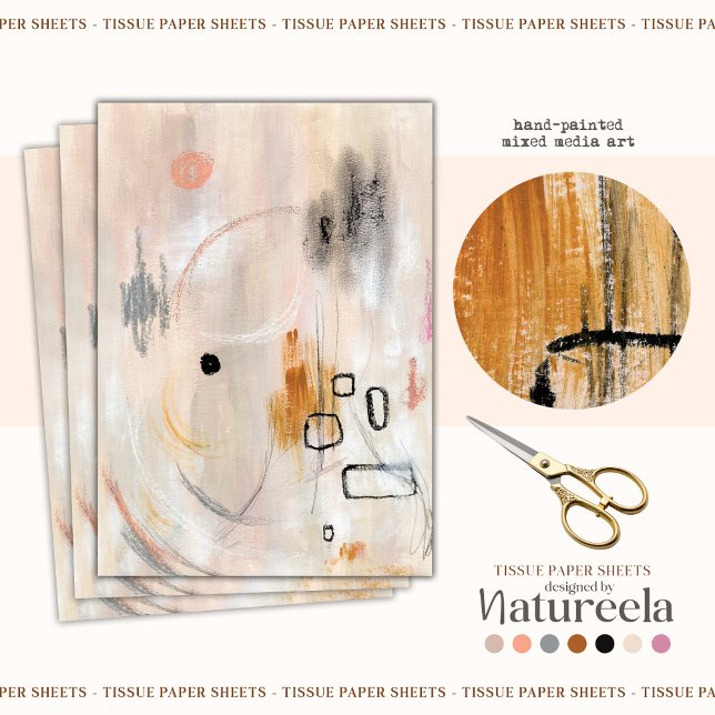 Beige neutral abstract art Tissue Paper (Creator Uploaded)