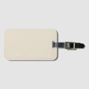 Beige neutral earthy natural tone personalised luggage tag