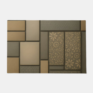 Beige Neutral Tile Mosaic Pattern Doormat