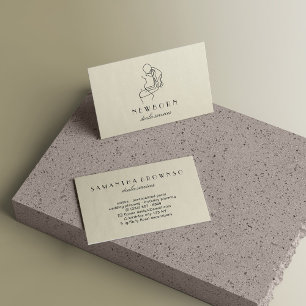 Beige New Born Baby Doula Business Card
