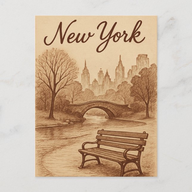 Beige new york  postcard (Front)