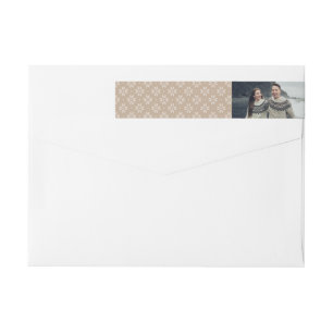 Beige Nordic Snowflake Holiday Photo Wrap Around Label