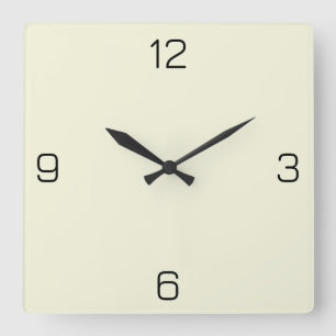 Beige (Off White) F5F5DC - Option to Add Name Square Wall Clock