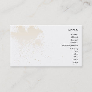 Beige On White Splatter - Business Card