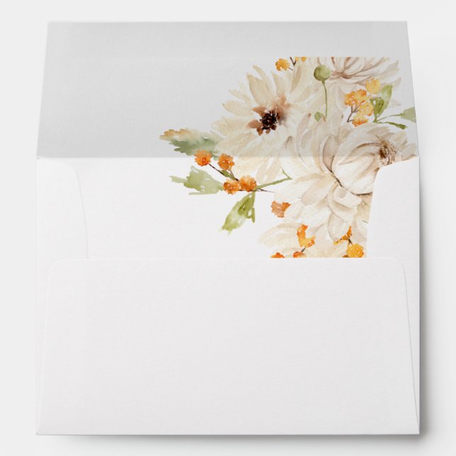 Beige & Orange Floral Envelope 2 (Back (Bottom))