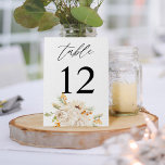 Beige & Orange Floral Table Number<br><div class="desc">Dress up your wedding or party tables with your Beige & Orange Floral Table Number Card.</div>
