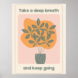 Beige Orange Organic Aesthetic Plant Pot Poster
