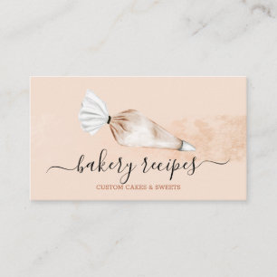 Beige Orange Pastry Cooking Bakery Mix Cream Business Card