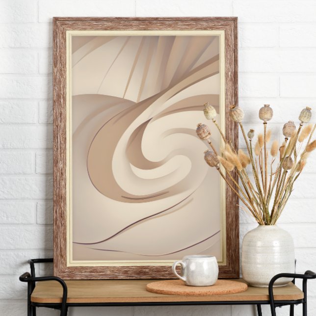"Beige Organic Swirl" |  Abstract Art Poster (Creator Uploaded)