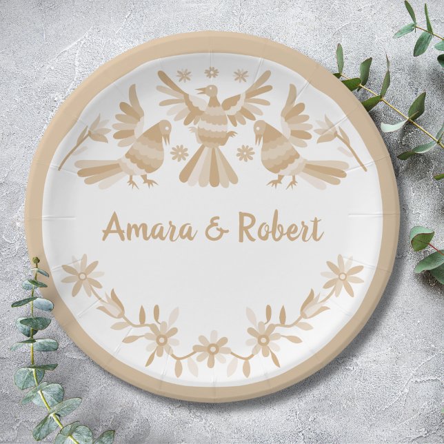 BEIGE OTOMI MEXICAN PAPER PLATE (Creator Uploaded)