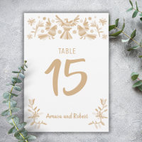 Beige Otomi table number