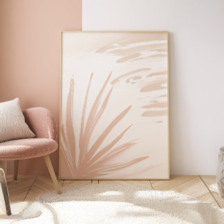 Beige Palm Zen Minimalist Wall Art