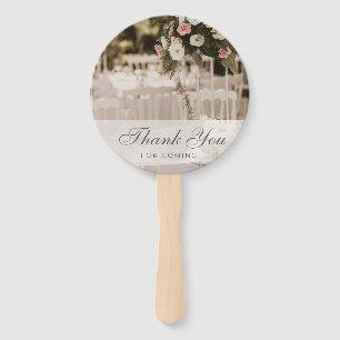 Beige Pastel Elegant Thank You Souvenir Hand Fan