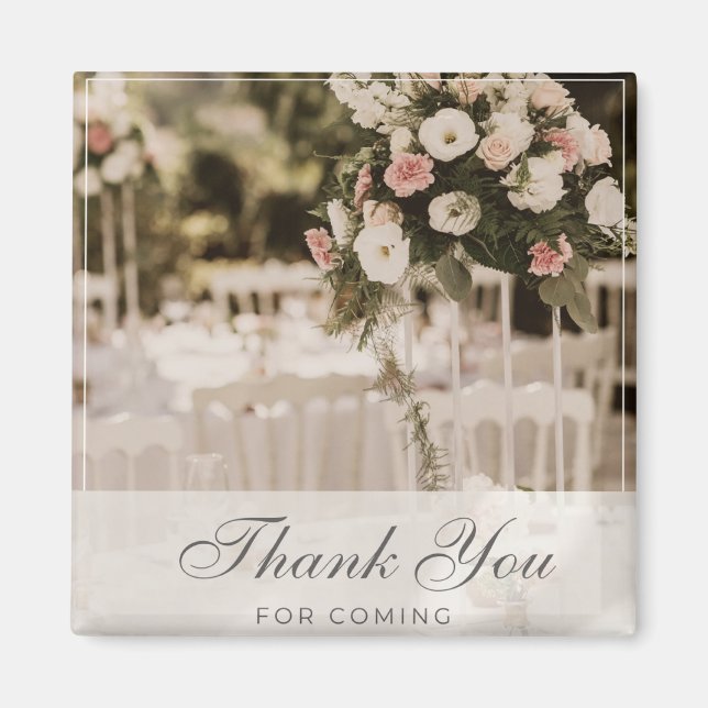 Beige Pastel Elegant Thank You Souvenir Magnet (Front)