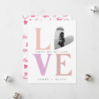 Beige Pastel Valentine's Day Holiday Card