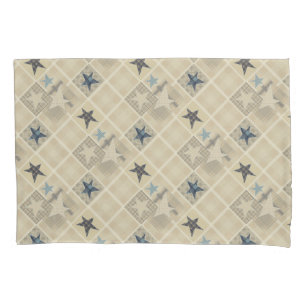 Beige patchwork pillowcase