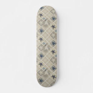 Beige patchwork skateboard