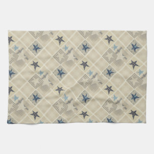 Beige patchwork tea towel