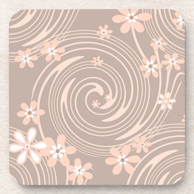 Beige pattern coaster (Front)
