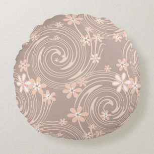 Beige pattern round cushion