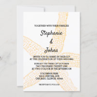 Beige Peach Starfish Yellow Orange Custom Wedding