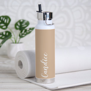 Beige Personalised Wedding Bridesmaid Water Bottle